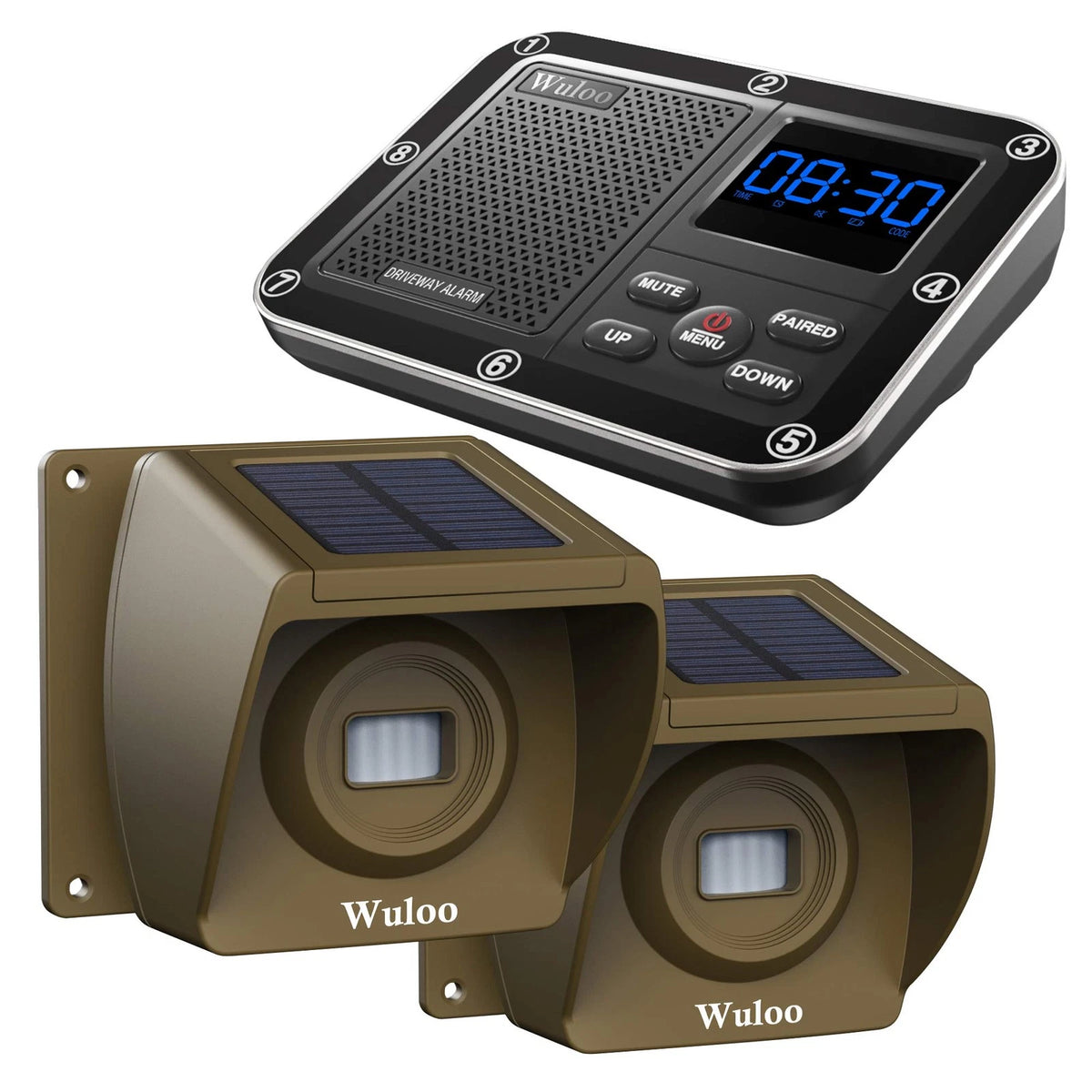 Wireless Solar Driveway Alarm System with 2 Sensors (1800ft Range)