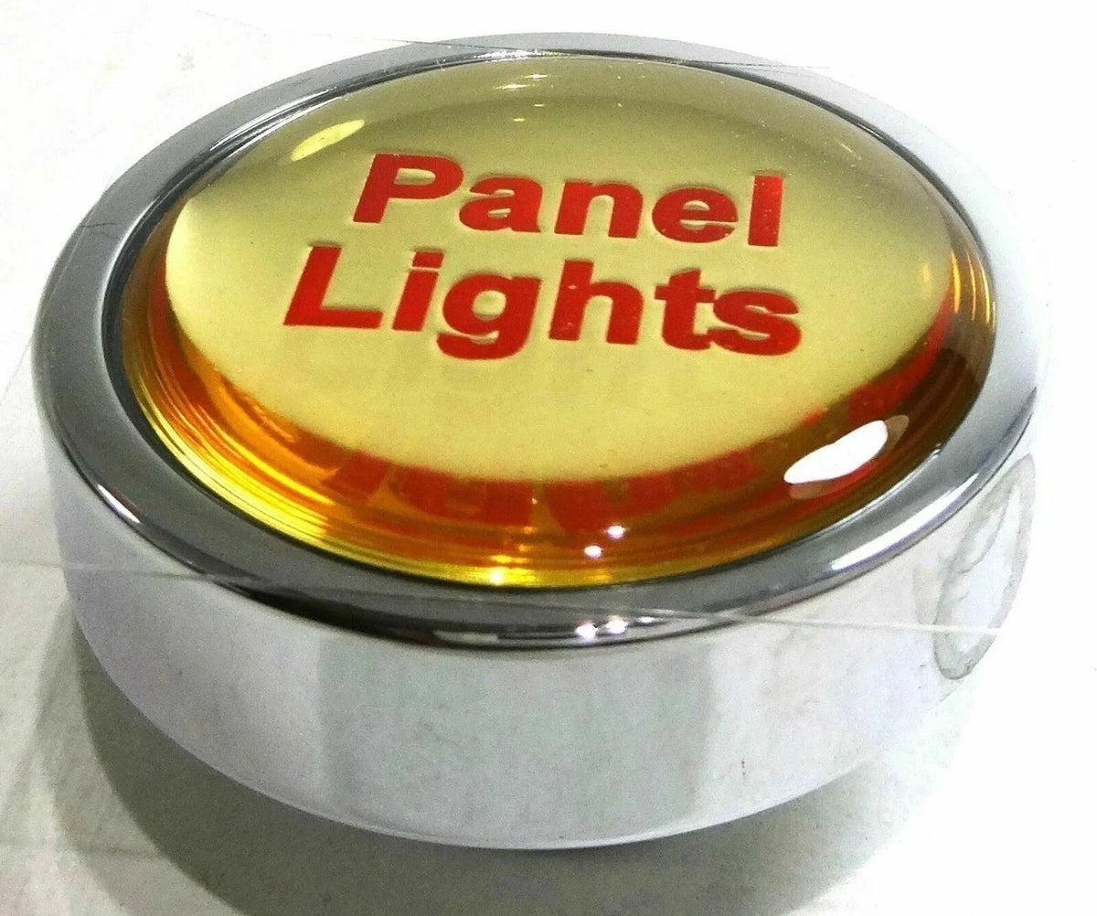 Panel Lights Knob for Peterbilt Kenworth (Chrome Gold, Red Letters) 96302