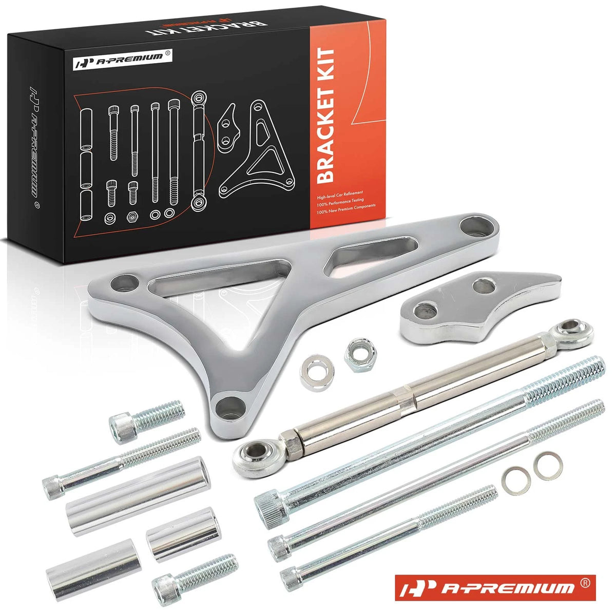 14x Aluminum Polished Alternator Bracket Kit for Ford 5.8L RH Engine