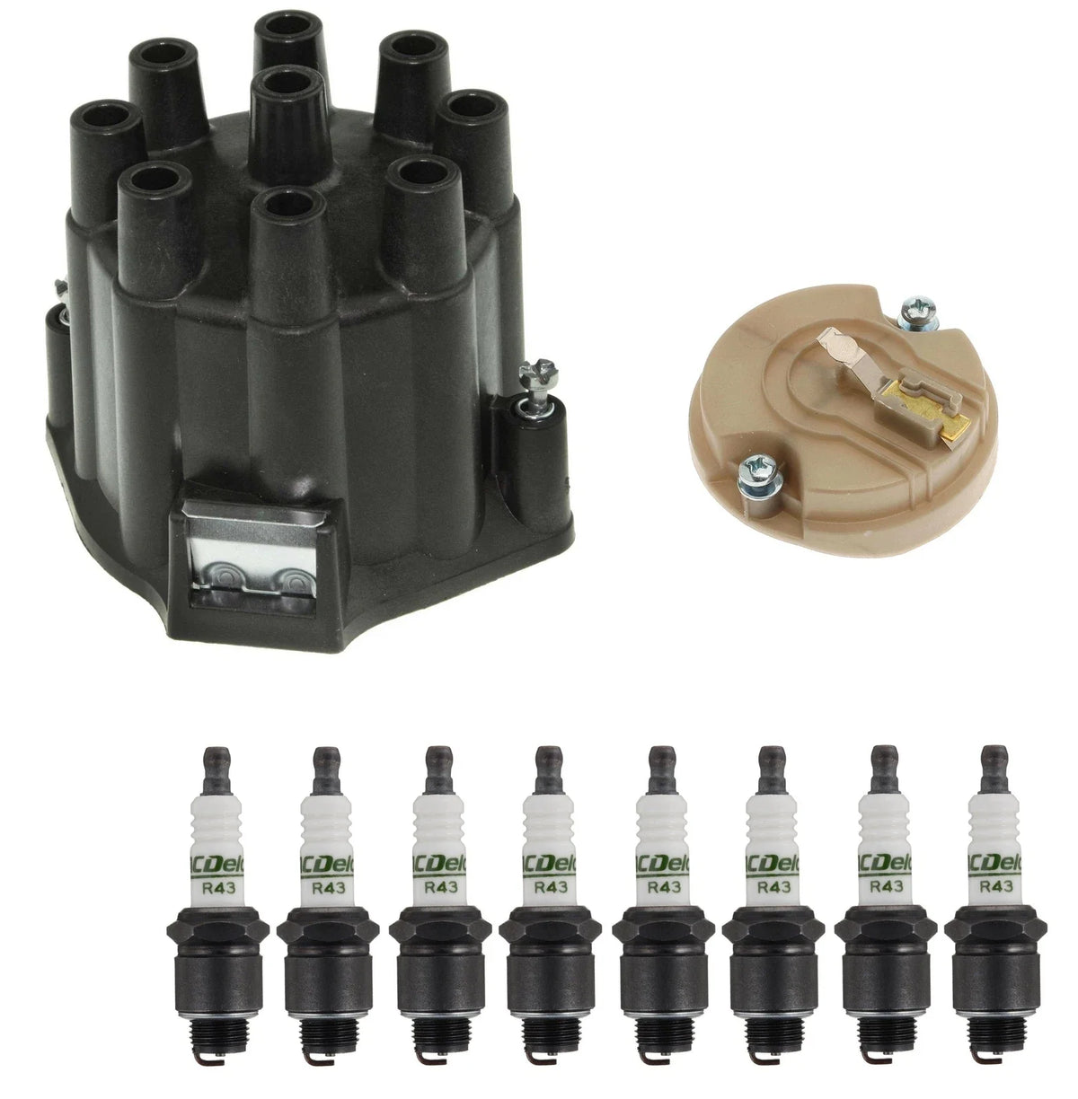 Distributor Rotor Cap & Spark Plugs Kit for Chevrolet GMC