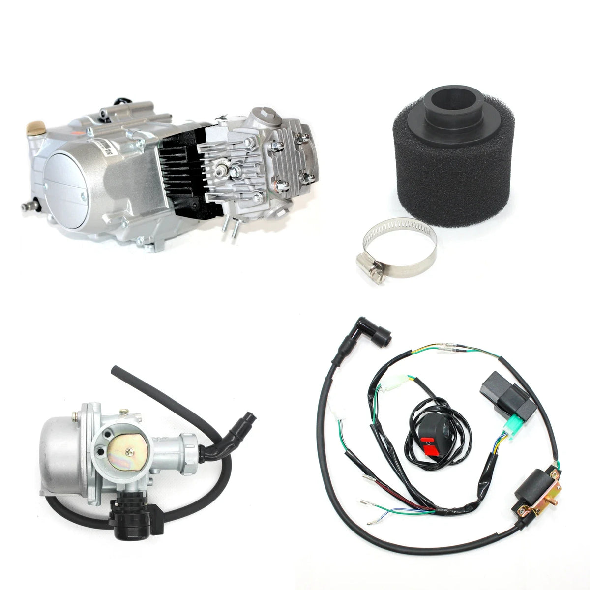 BT 125cc Kick Start Engine Motor + Wiring Kit + Carburetor for PIT PRO Dirt Bike