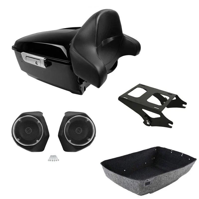 Backrest Pad Speaker Mount Rack for Harley Touring (2014–2023)