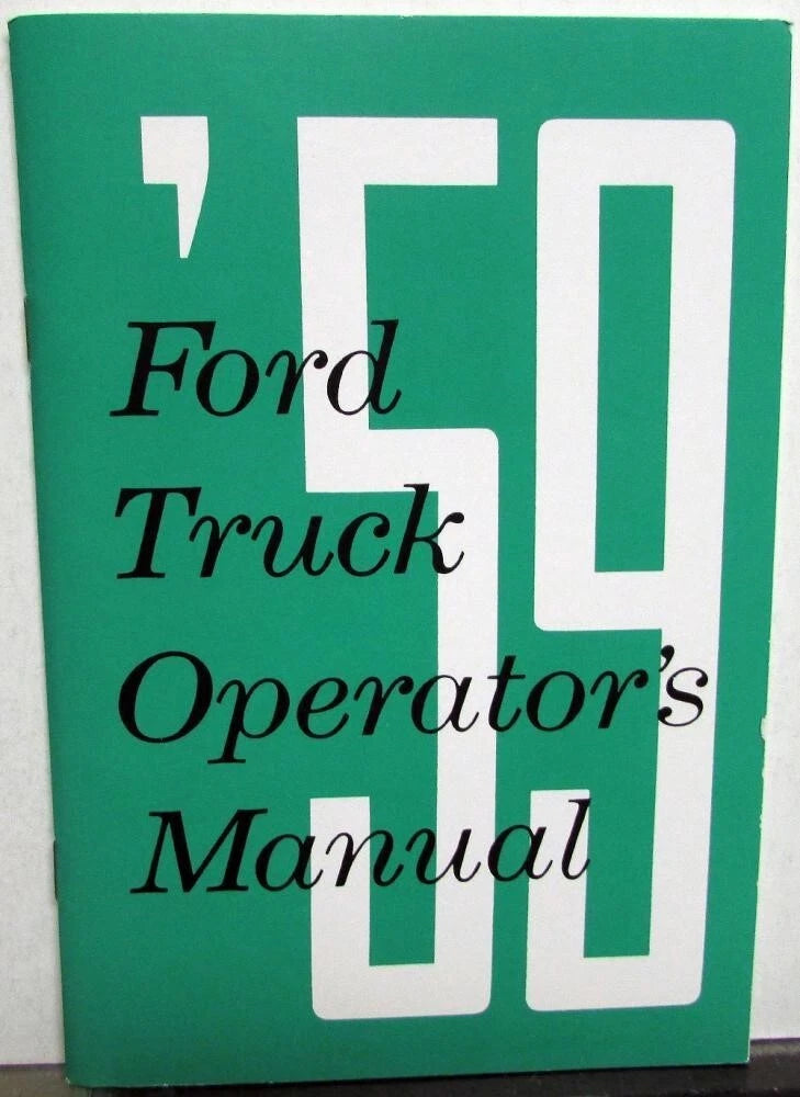 Owners Operators Manual for 1959 Ford Truck Pickup