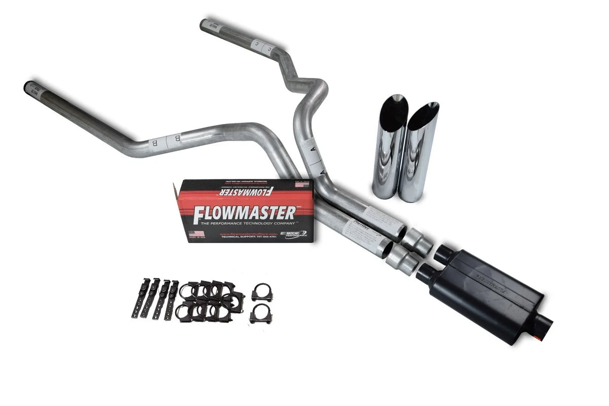 Dual Exhaust Kit for Ford F-150 (2004–2014) - Flowmaster Super 44 Slash Tip