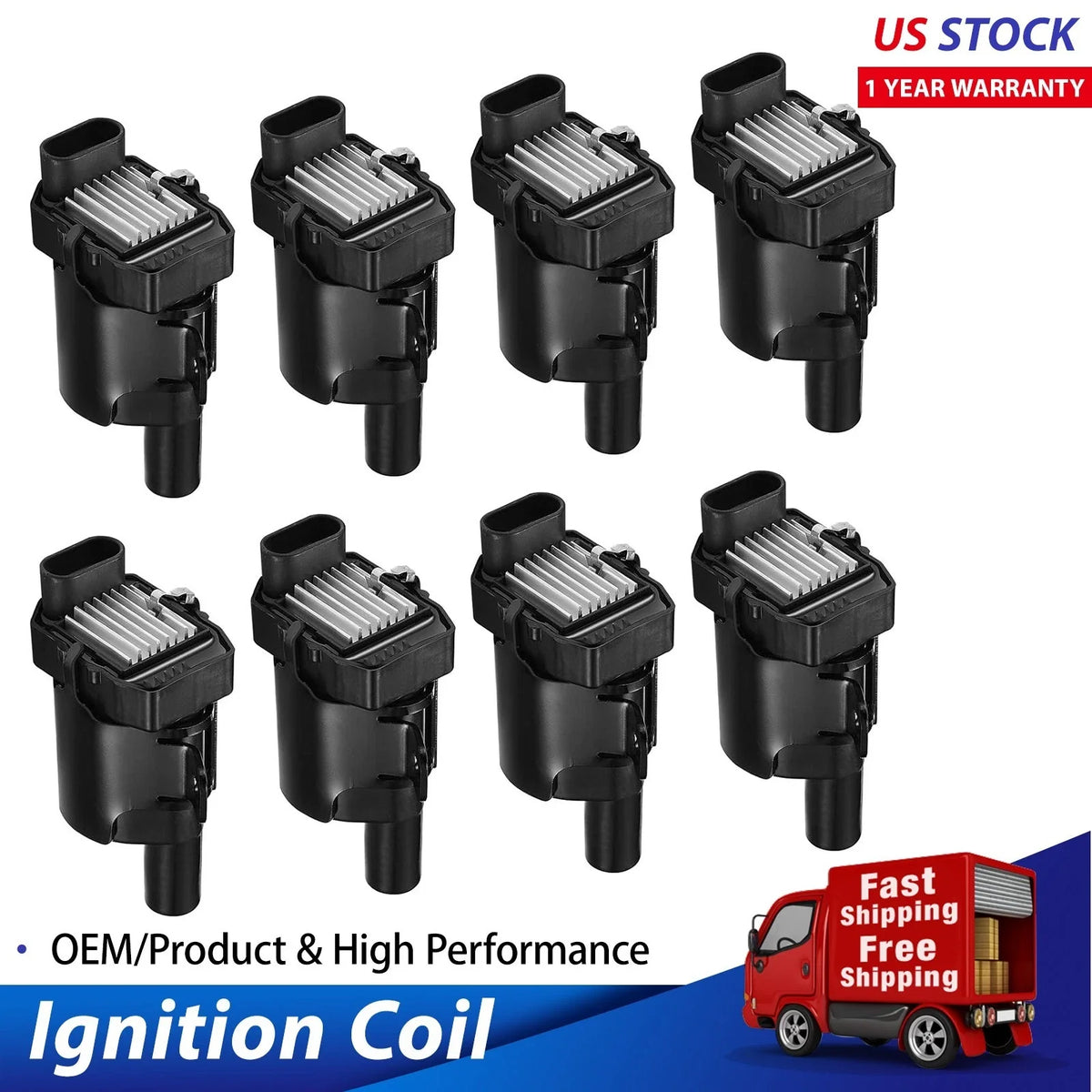 8x Ignition Coils for Chevy Silverado 2500, GMC Yukon 5.7L (2000–2002) UF262