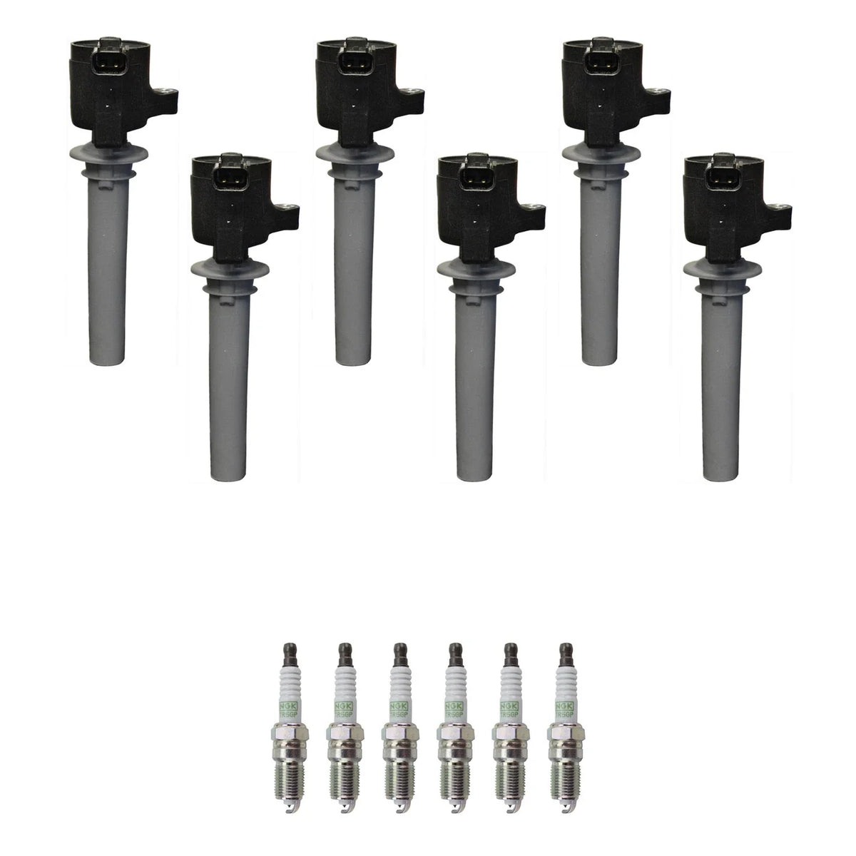 Set of 6 Ignition Coils & NGK Platinum Spark Plugs for Mazda 6 Tribute (2001–2008)