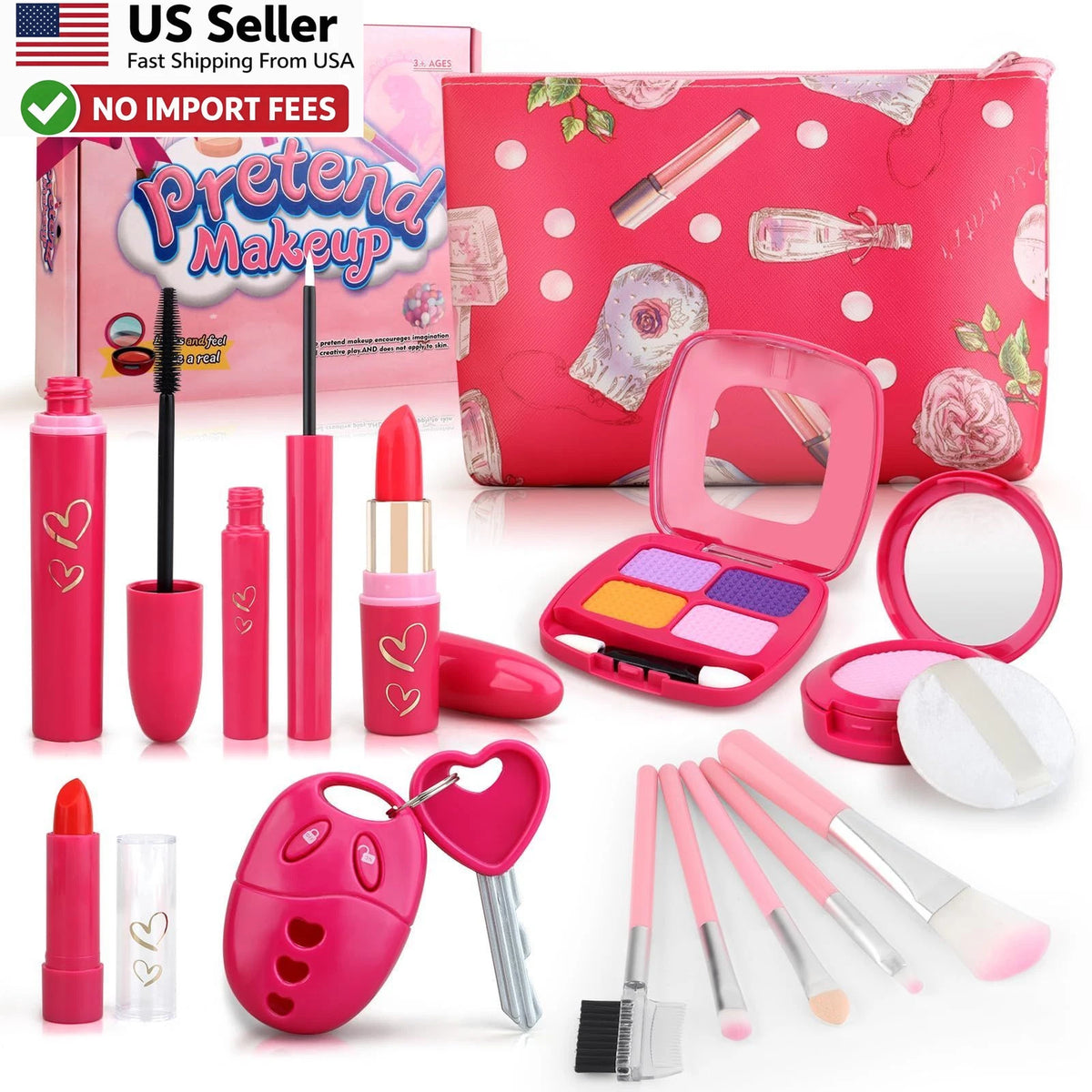Makeup Kit for Girls 3-5 Kids Play Toy Set