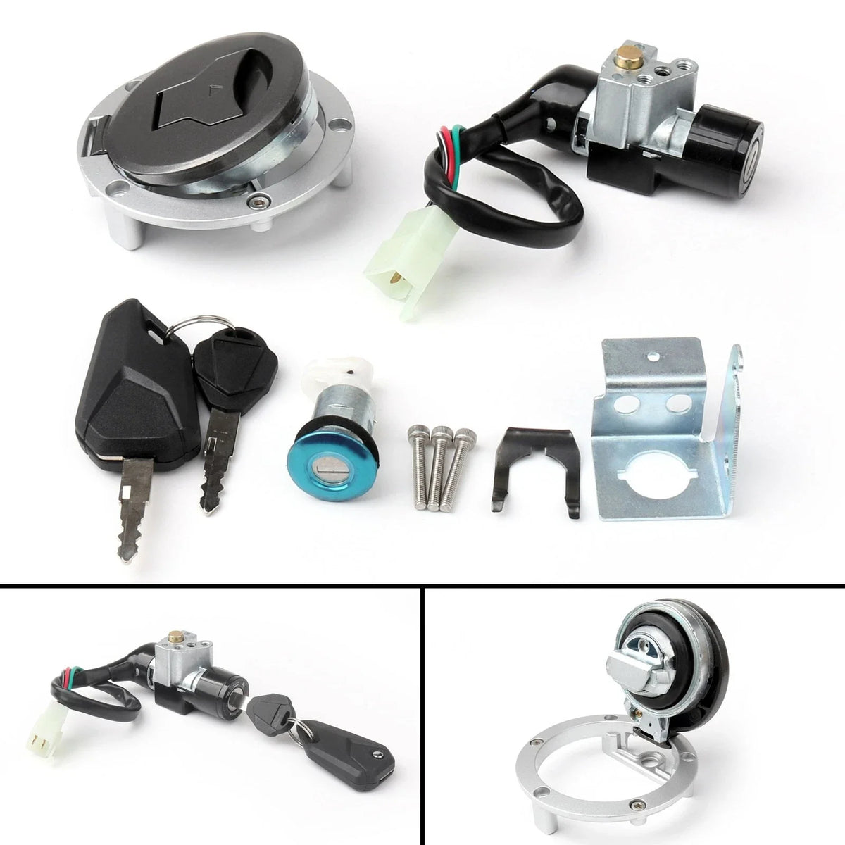 Fuel Cap Ignition Switch Seat Lock Set w/Keys for Honda MSX125 Grom (2016–2021)
