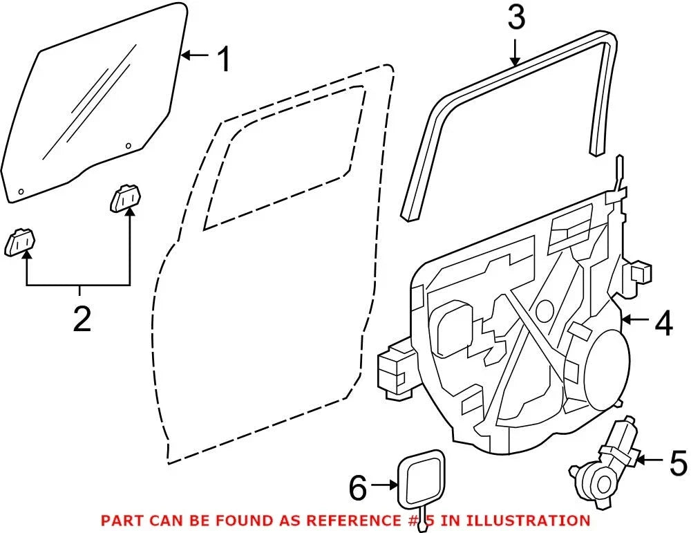 OEM Rear Driver Left Power Window Motor for Dodge Ram 1500 (2002–2008)
