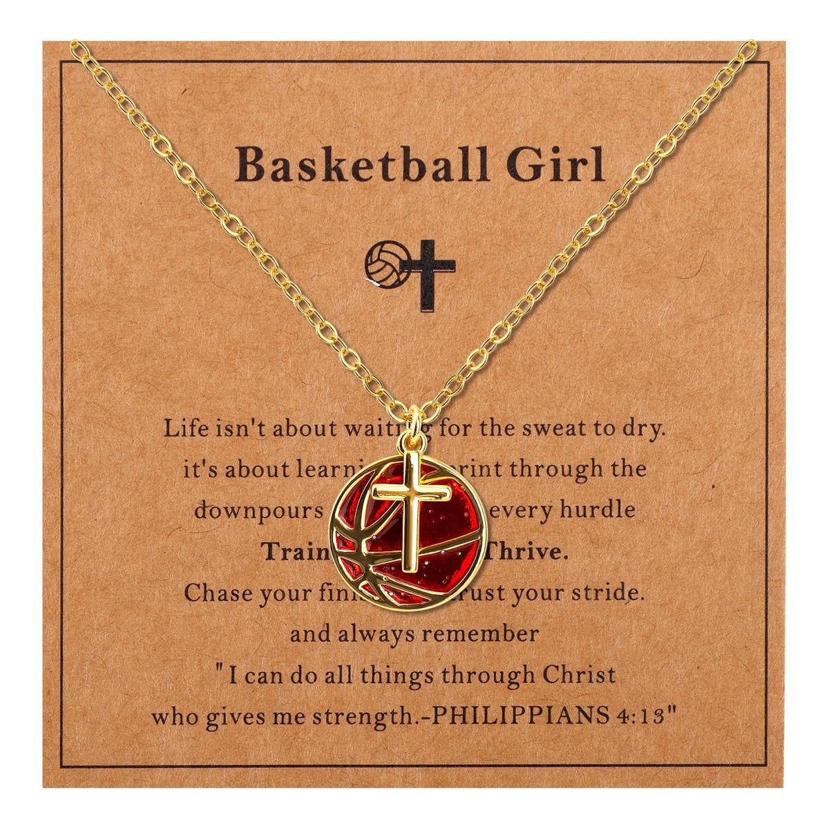 Mikovivi Gold-Tone Sport Cross Necklace for Adjustable Size Copper Material