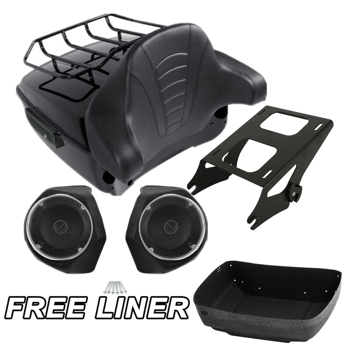 Trunk Rack Backrest Speakers for Harley Touring Road Glide (2014–2025)
