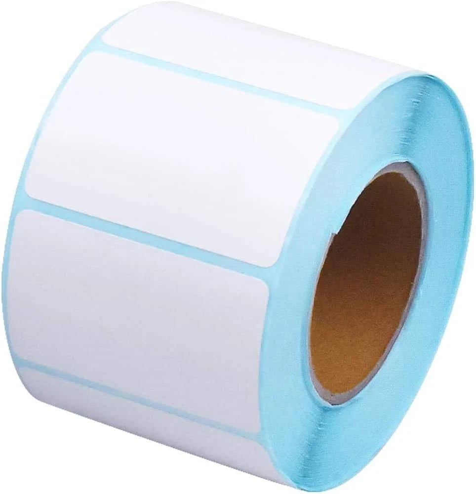 800 Pcs Self Adhesive Label Stickers, Blank White 1.96 x 1.18 Inch Roll