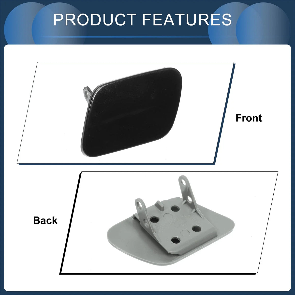 Front Left Washer Nozzle Cover Cap for Volkswagen Touareg 7L MK1 (2002–2006) Black