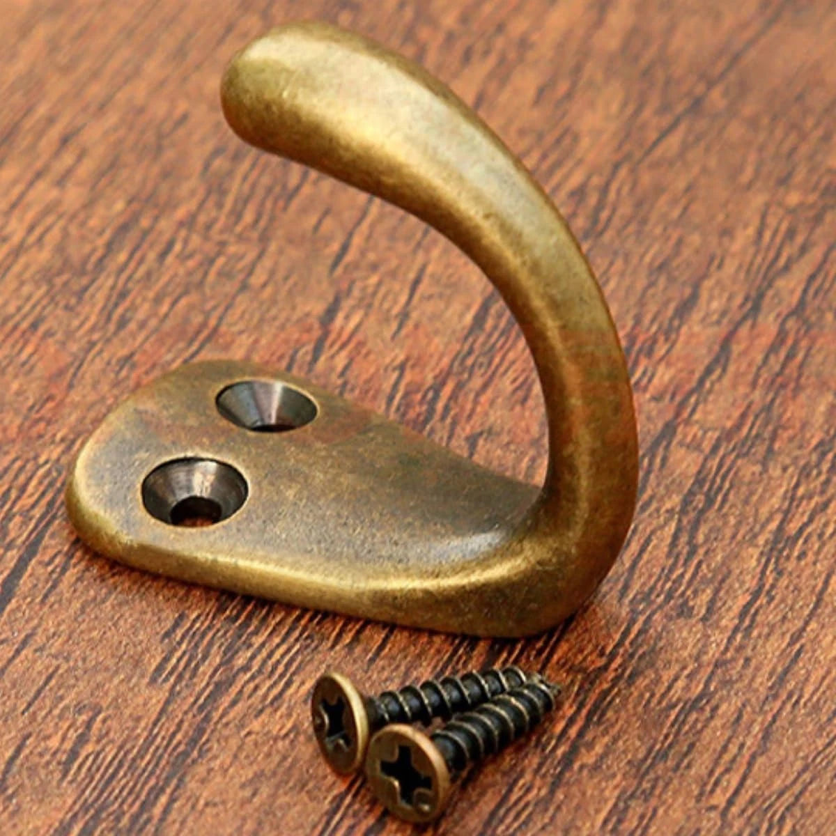 3X Antique Brass Coat and Hat Hook for Wall Vintage Style Retro