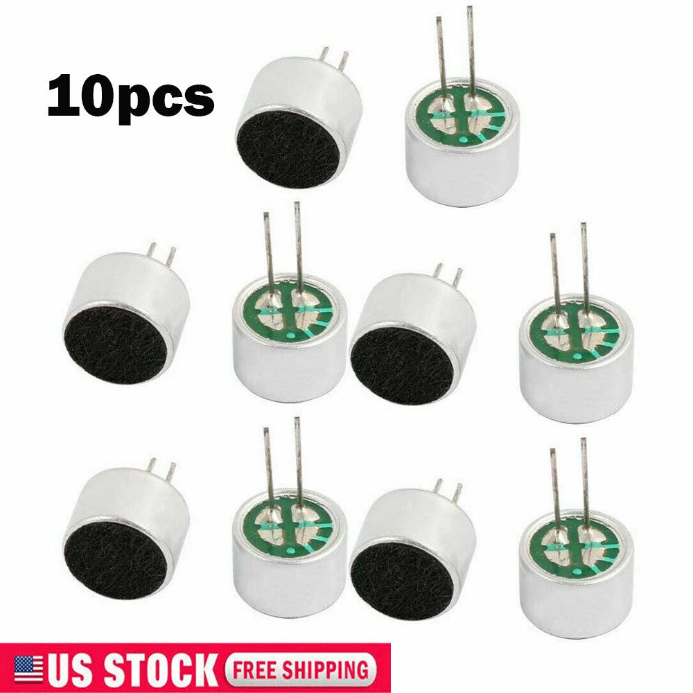 10X Electret Condenser Microphone Cylindrical High Sensitivity 9x7mm