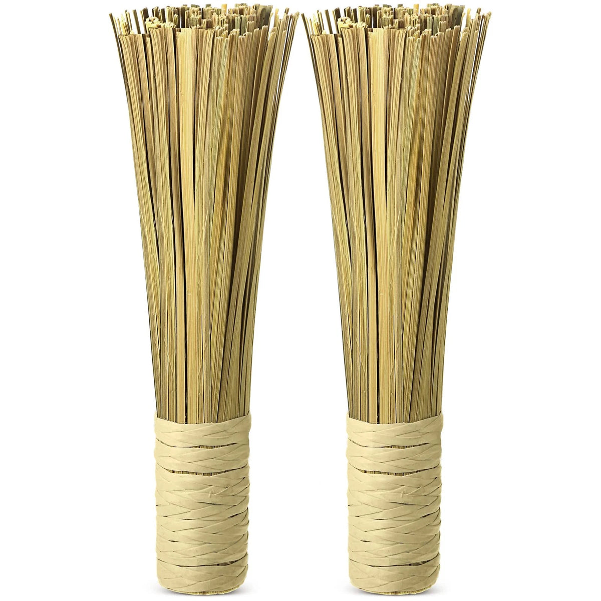 2X 12-Inch Bamboo Wok Brush for Kitchen Cleaning