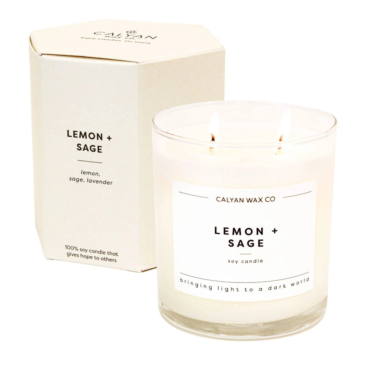 2 Wick Scented Candle for Calyan Wax Co. Lemon & Sage (37 8.8oz)