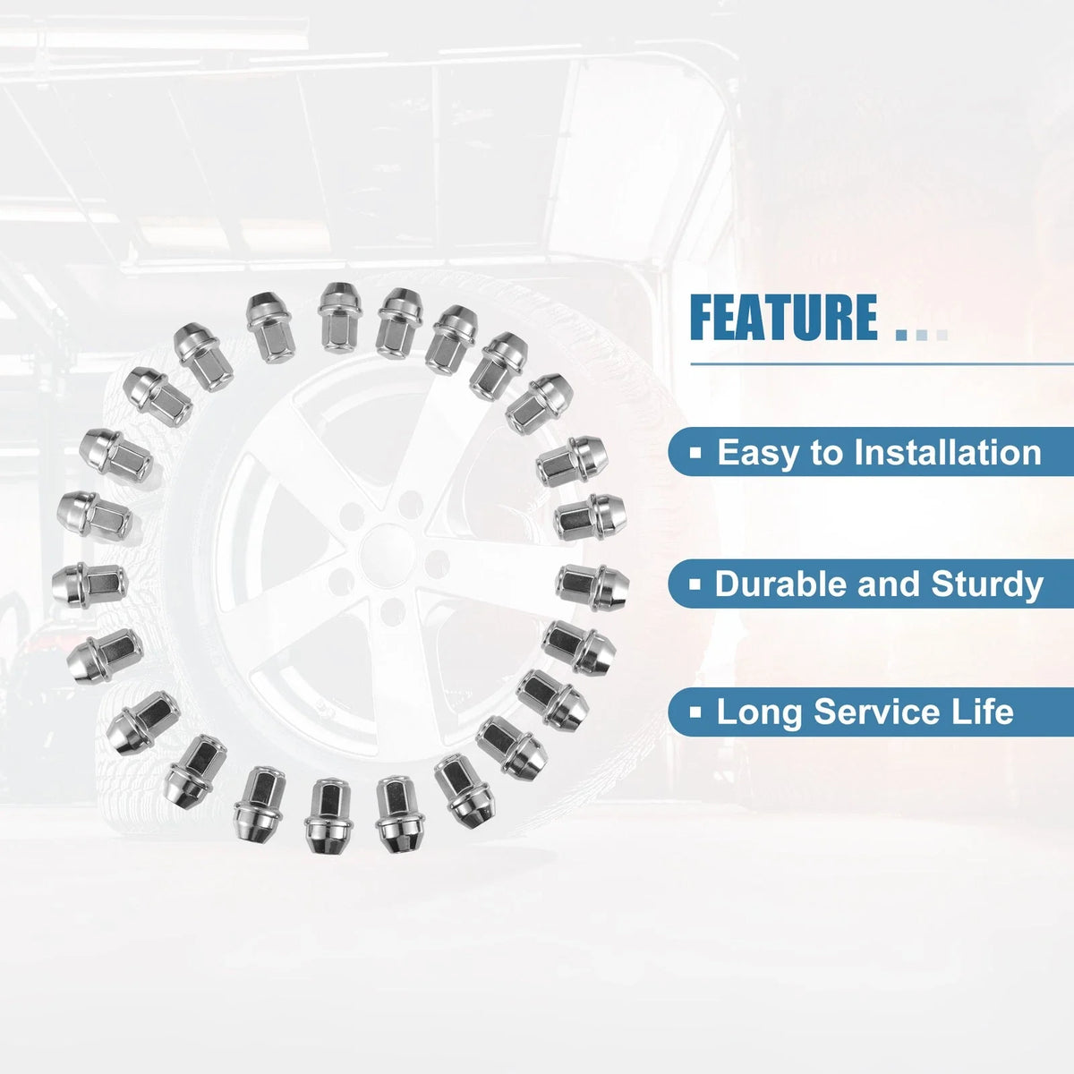 24pcs Wheel Studs M14x1.5 No.ACPZ1012B for Ford F-150 (2015–2023)
