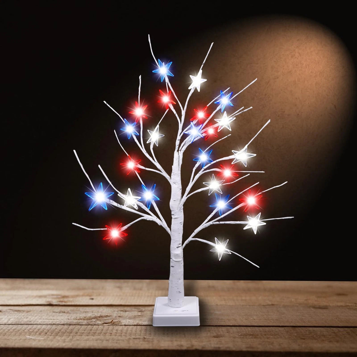 24 Inch LED Patriotic Tree Lights for 4th of July Decorations