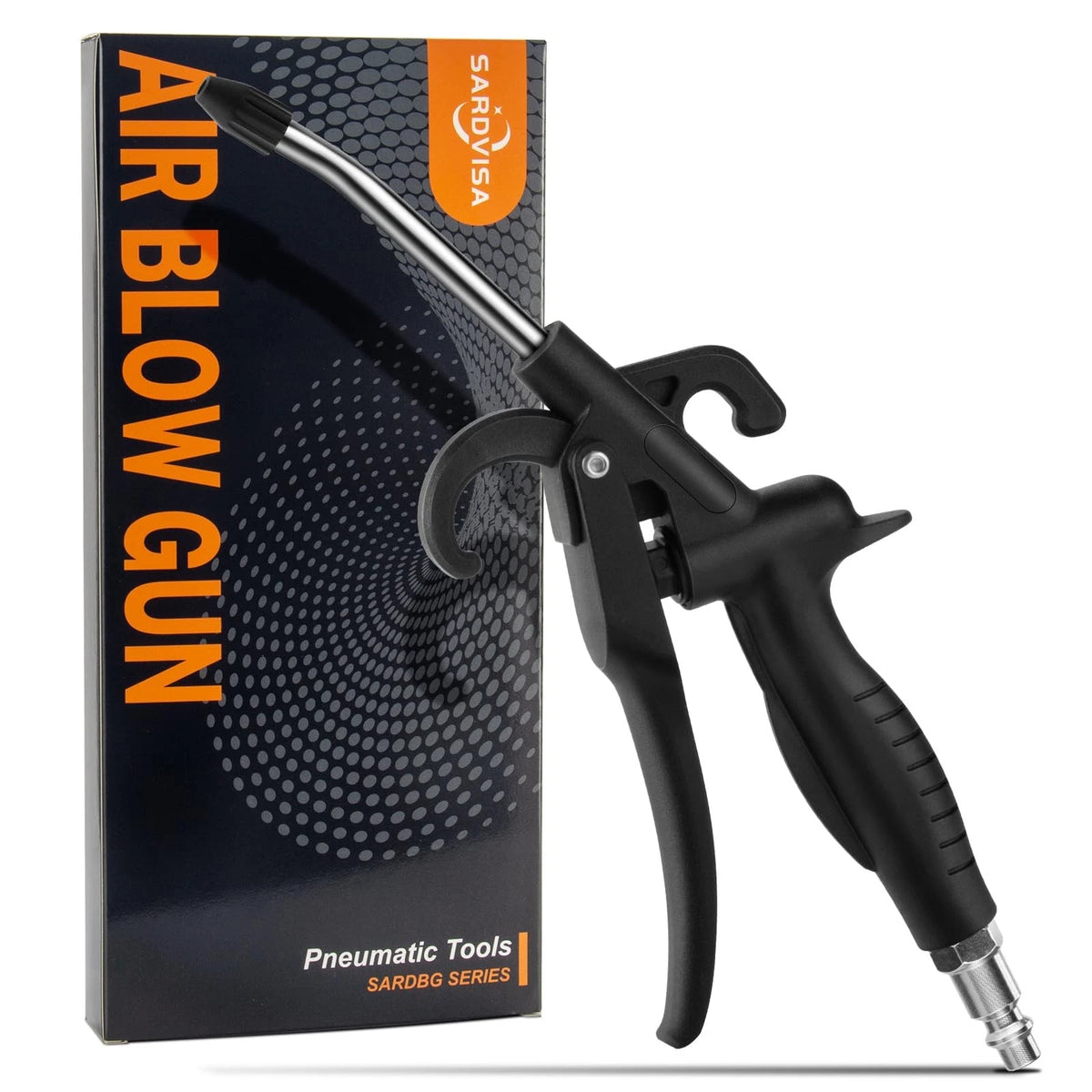 Heavy Duty Air Blow Gun with Rubber Guard and Bent Nozzle for Pneumatic Compressor