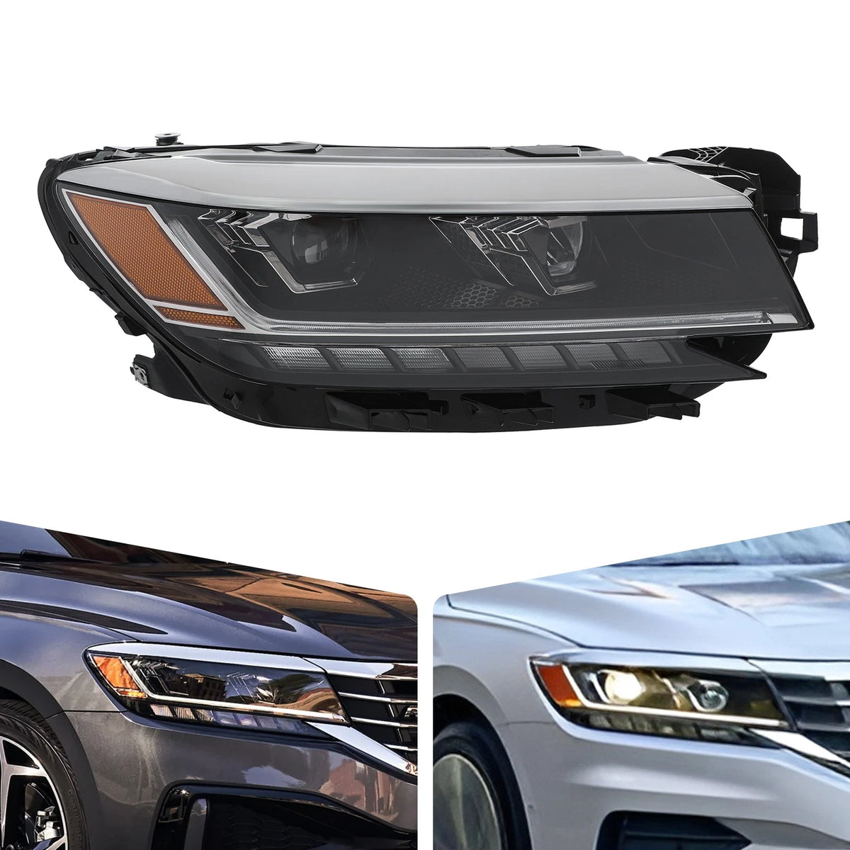 Right Headlight for VW Passat (2020–2022) 561941082A w/DRL Non-SEL