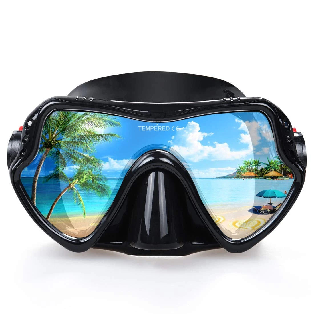 Snorkel Diving Mask for All Sizes - Professional Black
