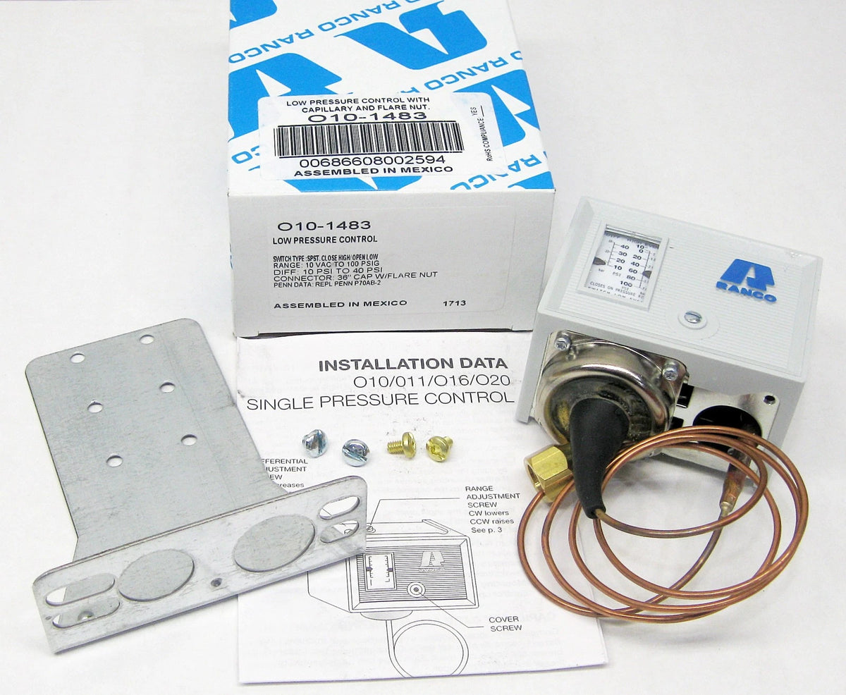 Ranco Low Pressure Refrigeration Control for 010-1483 and Penn P70AB-2