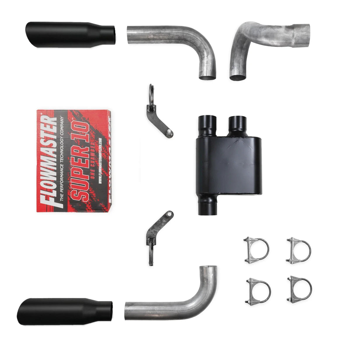 2.5" Dual Exhaust Kit for Jeep Wrangler (2018–2025) Flowmaster Super 10 w/ Tips