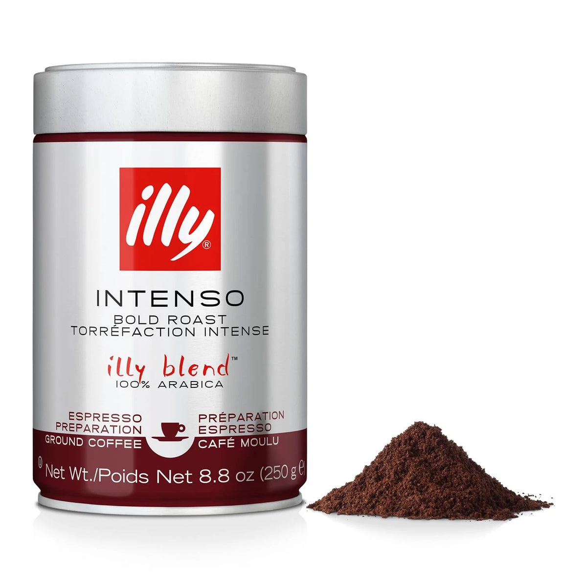 Illy Intenso Ground Espresso Coffee, Bold Roast, 8.8 Ounce