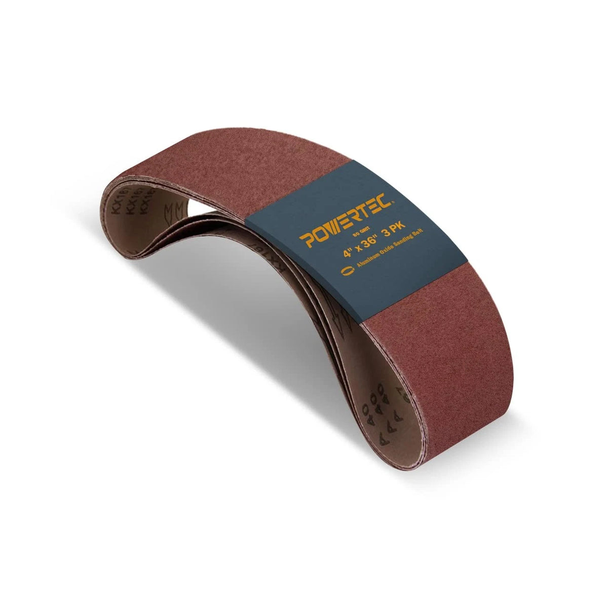 3X Sanding Belts for POWERTEC 4x36 (80 Grit Aluminum Oxide)