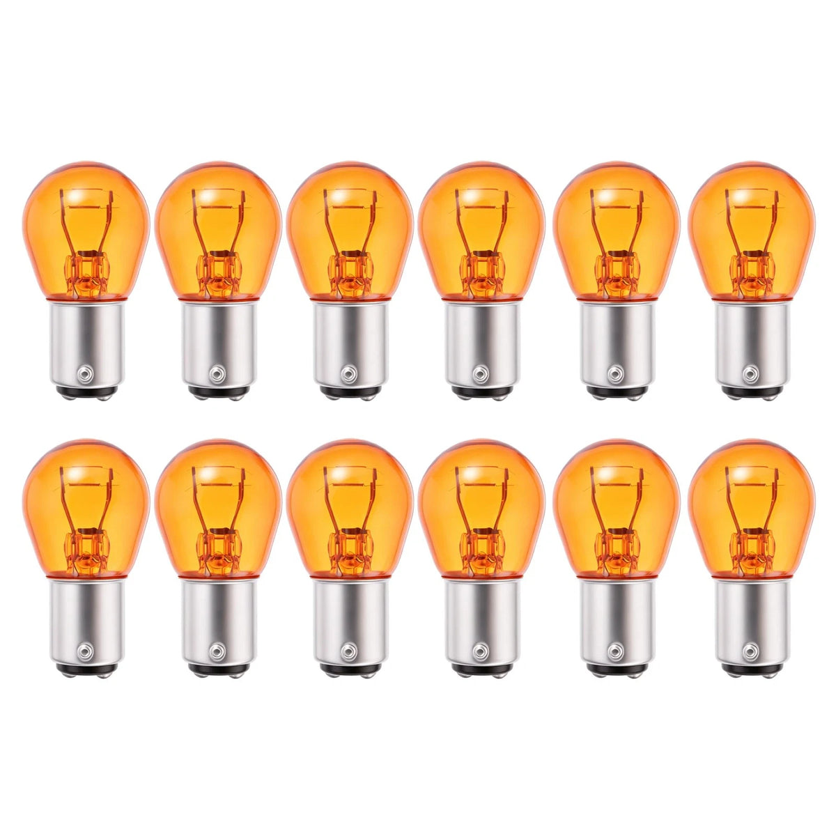 12Pack 1157 Light Bulbs for Brake, Parking, Turn Signal (Amber Yellow)