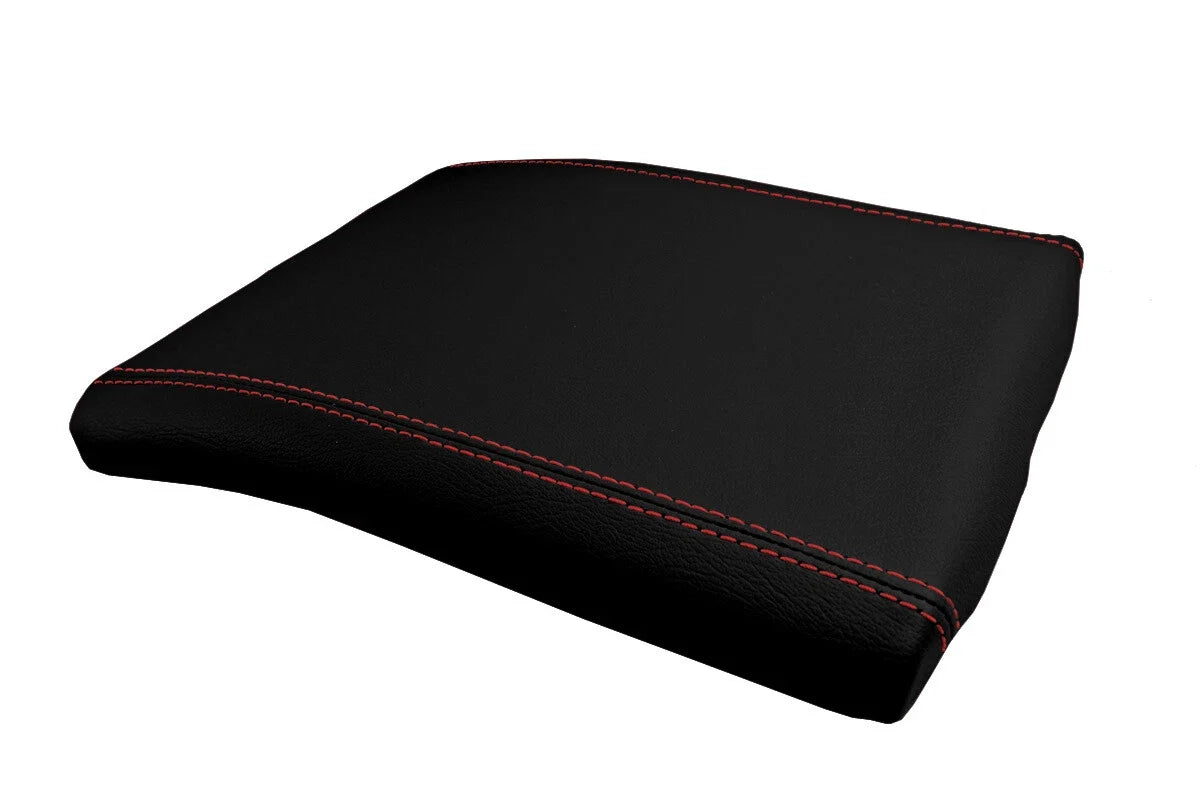 Leather Console Lid Jump Seat Cover for Ford F150 (2004–2008) Red Stitch