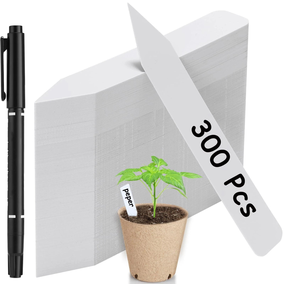 300 Pack Plant Labels for Potted Plants (4 Inch)