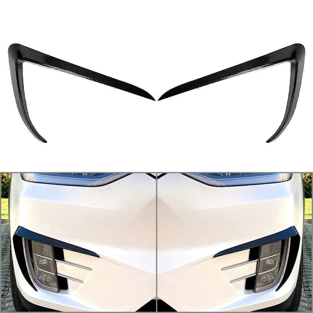Front Fog Light Eyebrow Cover Trim Kit Carbon Fiber for Tesla Model X (2015–2020)