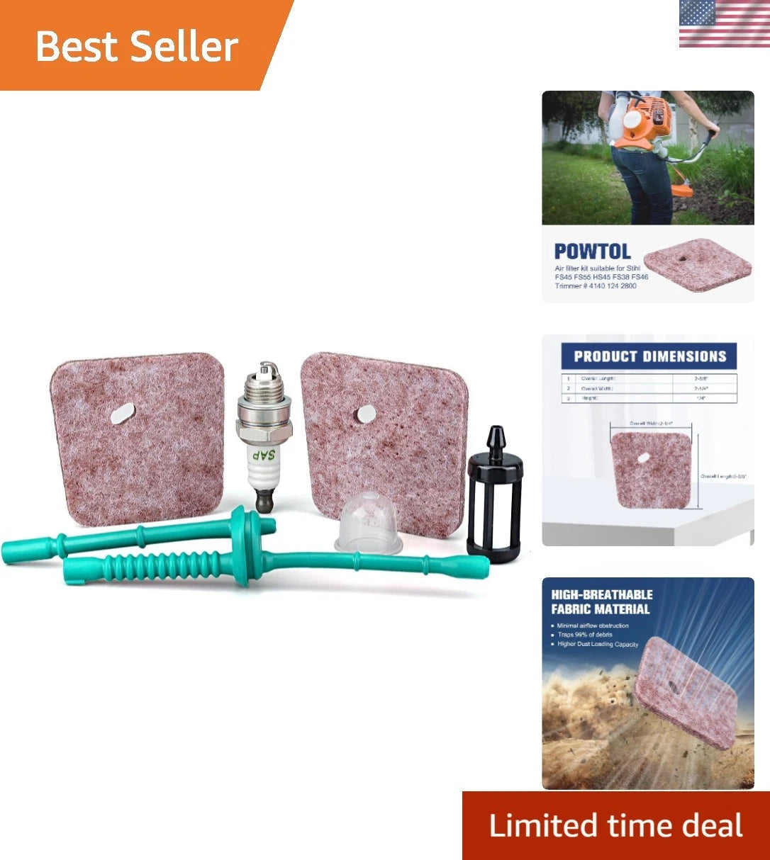 Air Filter Tune-Up Kit for Stihl FS38 FS45 FS55
