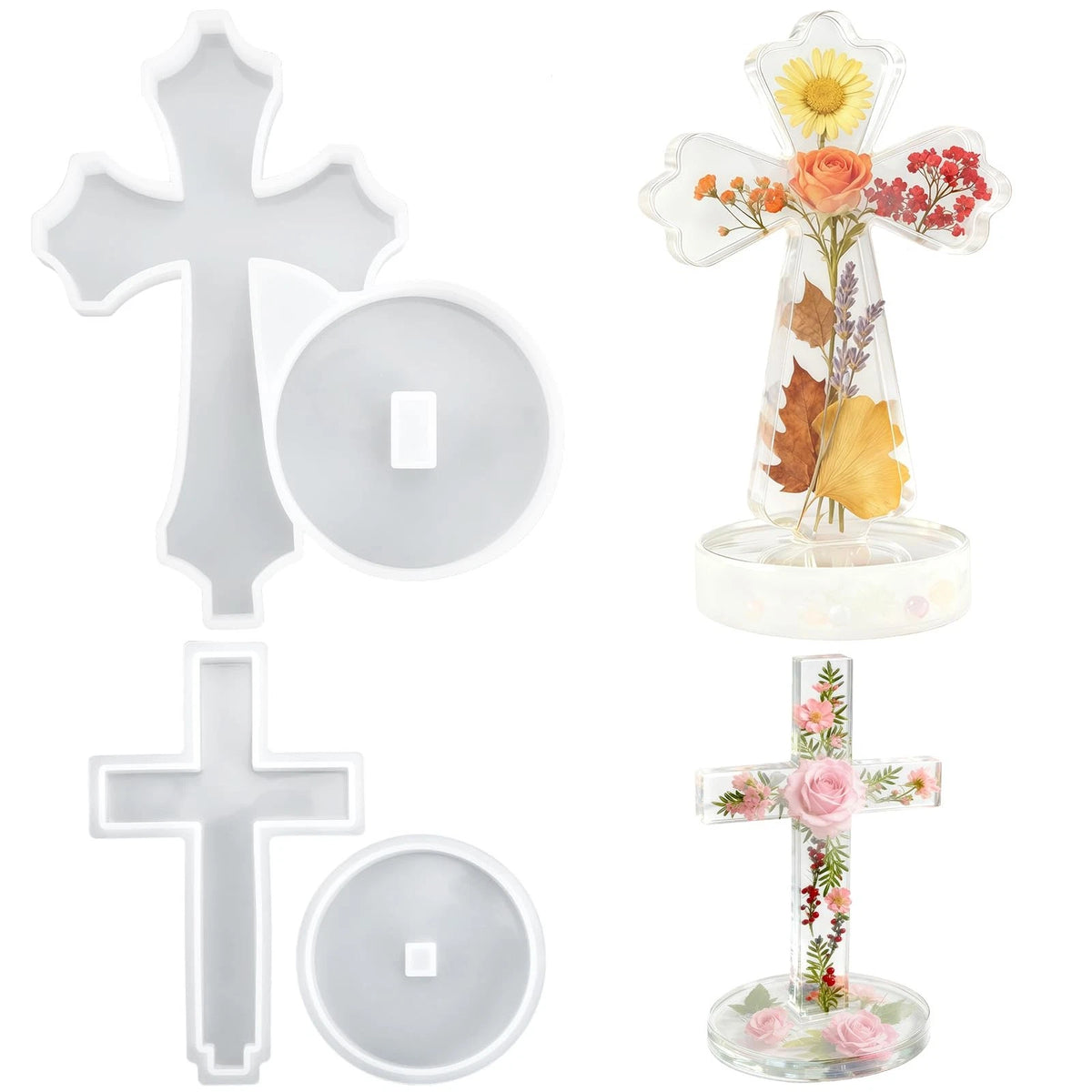 2X Cross Silicone Molds for Epoxy