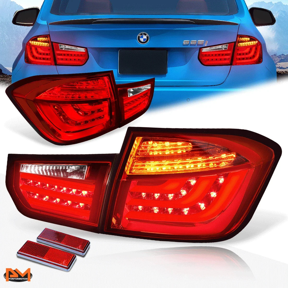 3D LED Streak Tail Light Brake/Reverse Lamp for BMW 3-Series F30 (2013–2015)