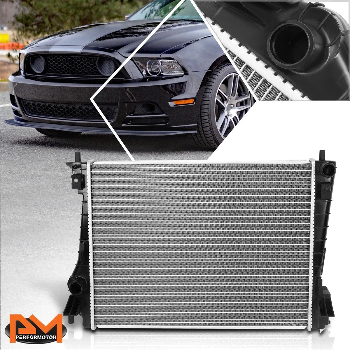 2X Aluminum Core 2-Row Radiator for Ford Mustang 5.0L (2012–2014) DPI-13483