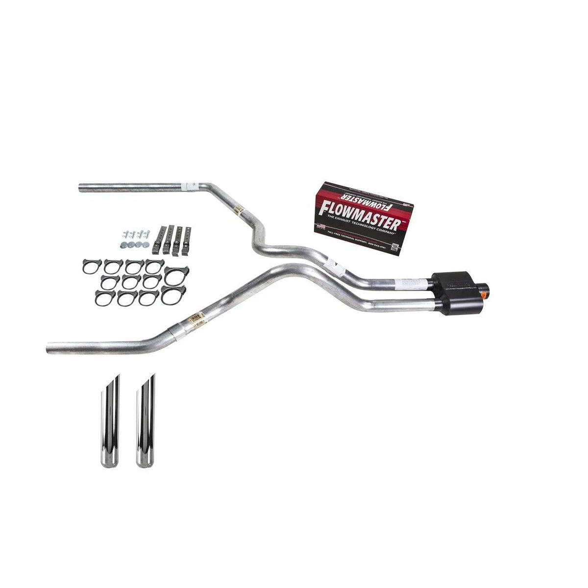 Dual Exhaust Pipe for Silverado 1996–1999 (2.5" MA, Flowmaster Super 10, SW Tip)