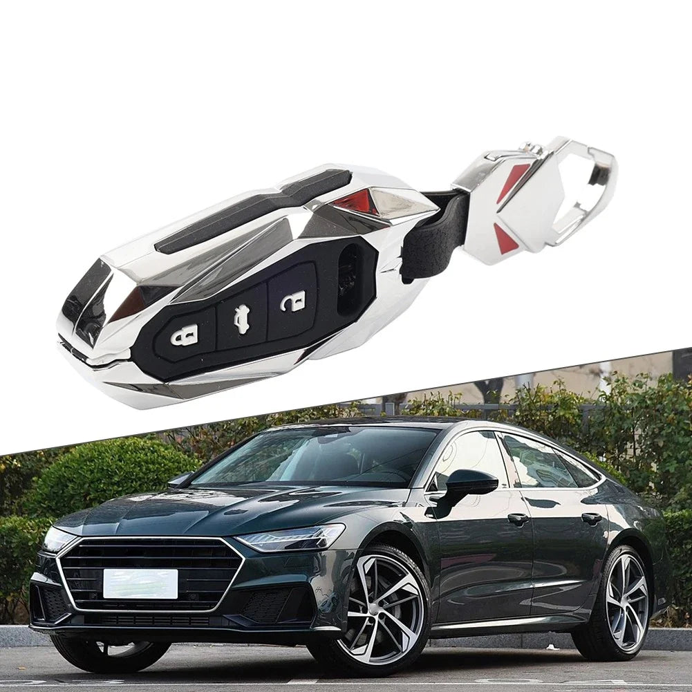 Key Fob Case Shell Cover for Audi A3 A6 A7 A8 Q7 Q8 S6 S7 S8 e-tron (Silver)
