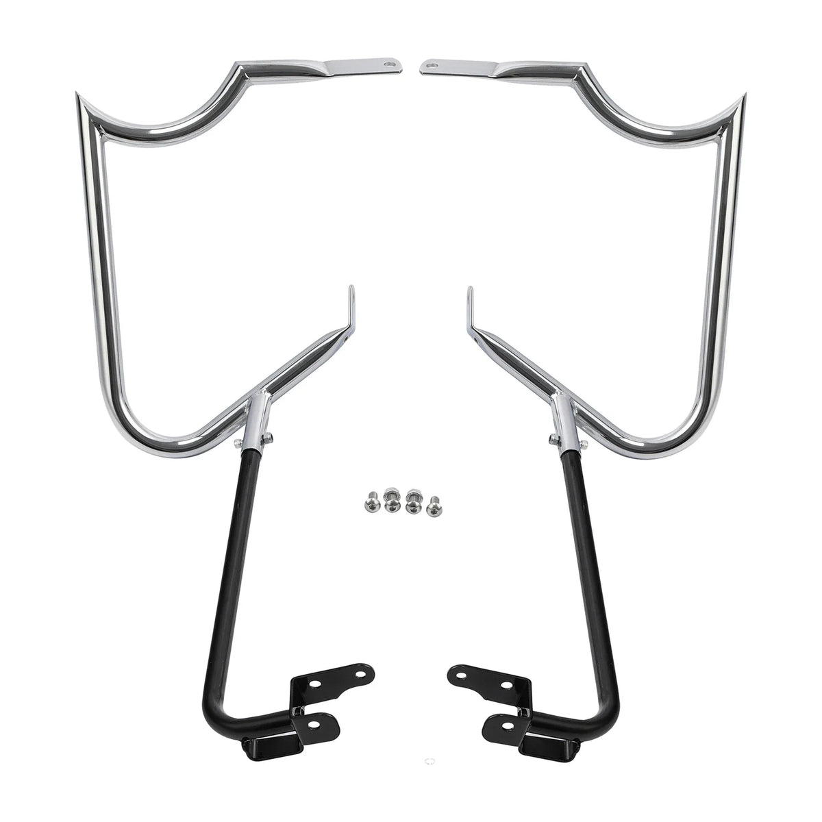 Hard Saddlebag Bracket Guard Bar for Harley Touring Glide (2014–2024) Chrome