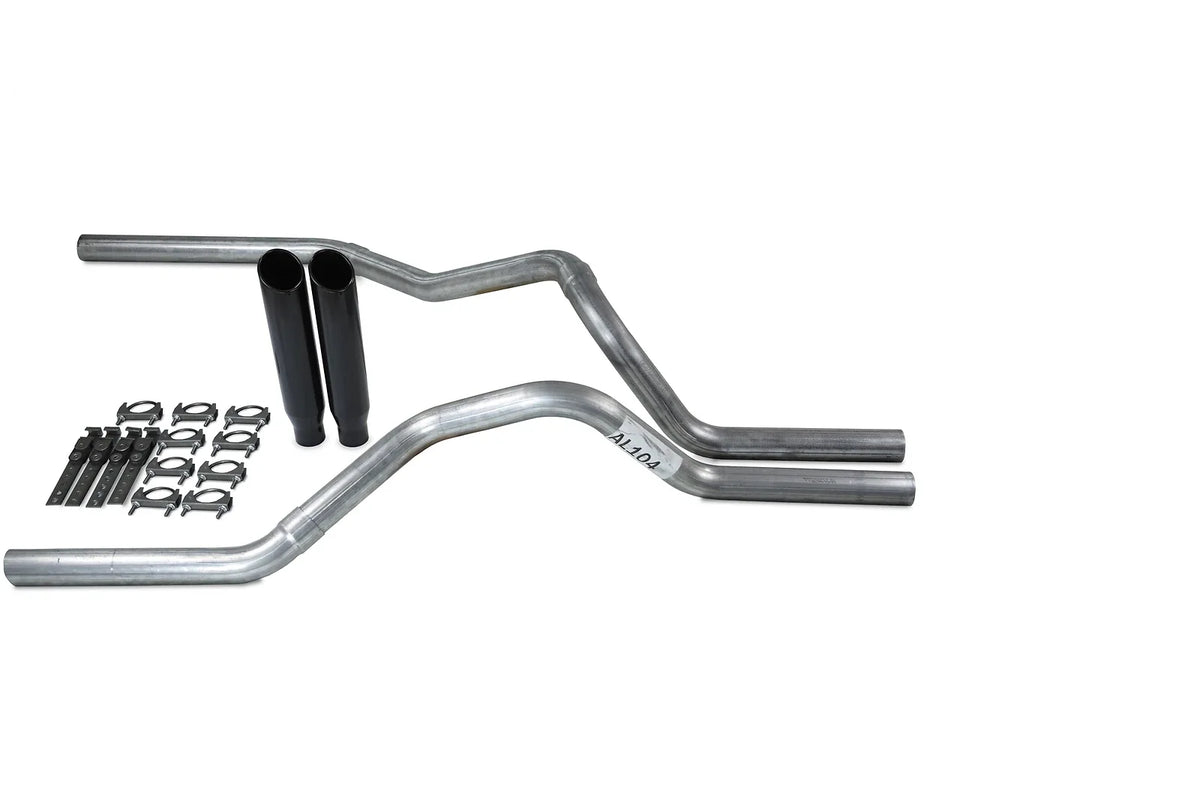 2.5" Dual Exhaust Kit for Dodge Ram 1500 (2004–2008) No Muffler Black C T