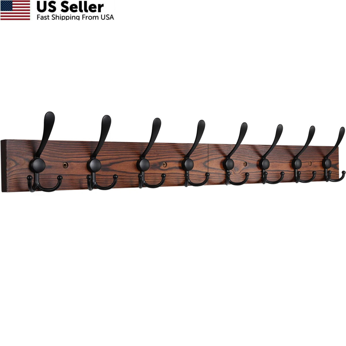Coat Rack with 8 Hooks for Entryway (31-2/5'' Long)