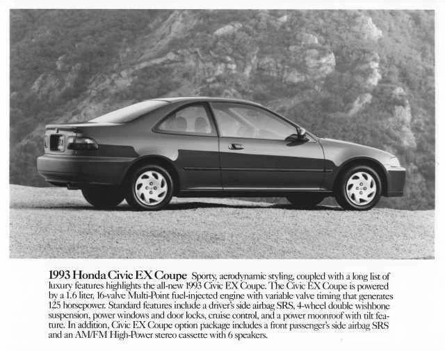 Press Photo for Honda Civic EX Coupe (1993)