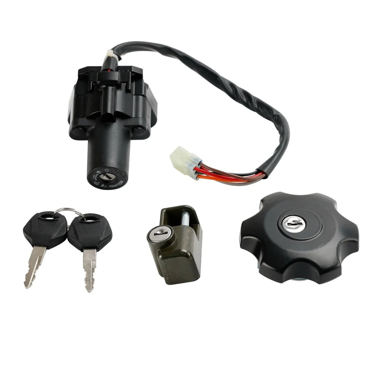 Set of 2 Ignition Switch Fuel Cap Seat Lock for Suzuki DR650 (1996–2022) #2