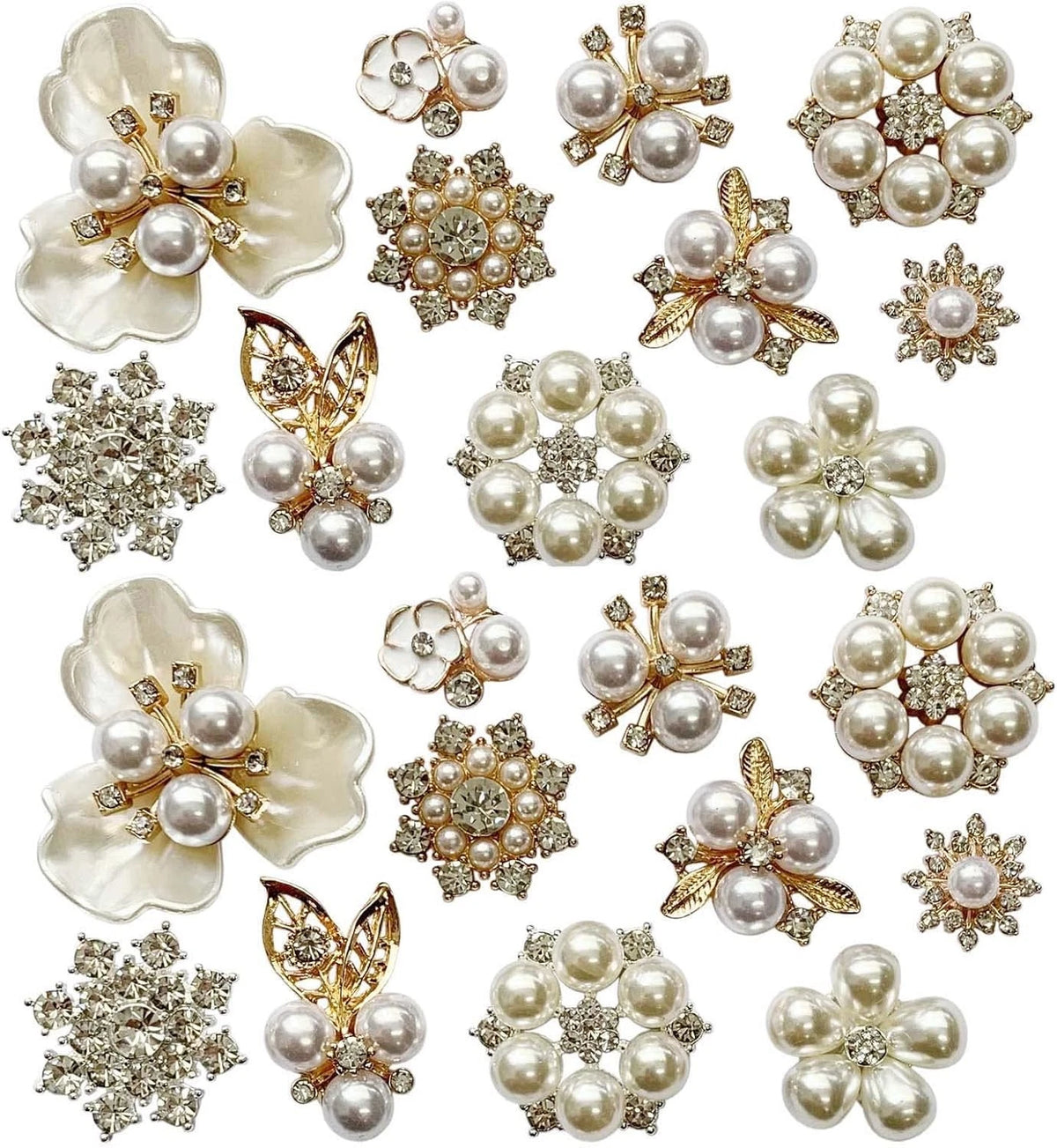 22 Pieces Pearl Rhinestone Buttons for (No Specific Years)