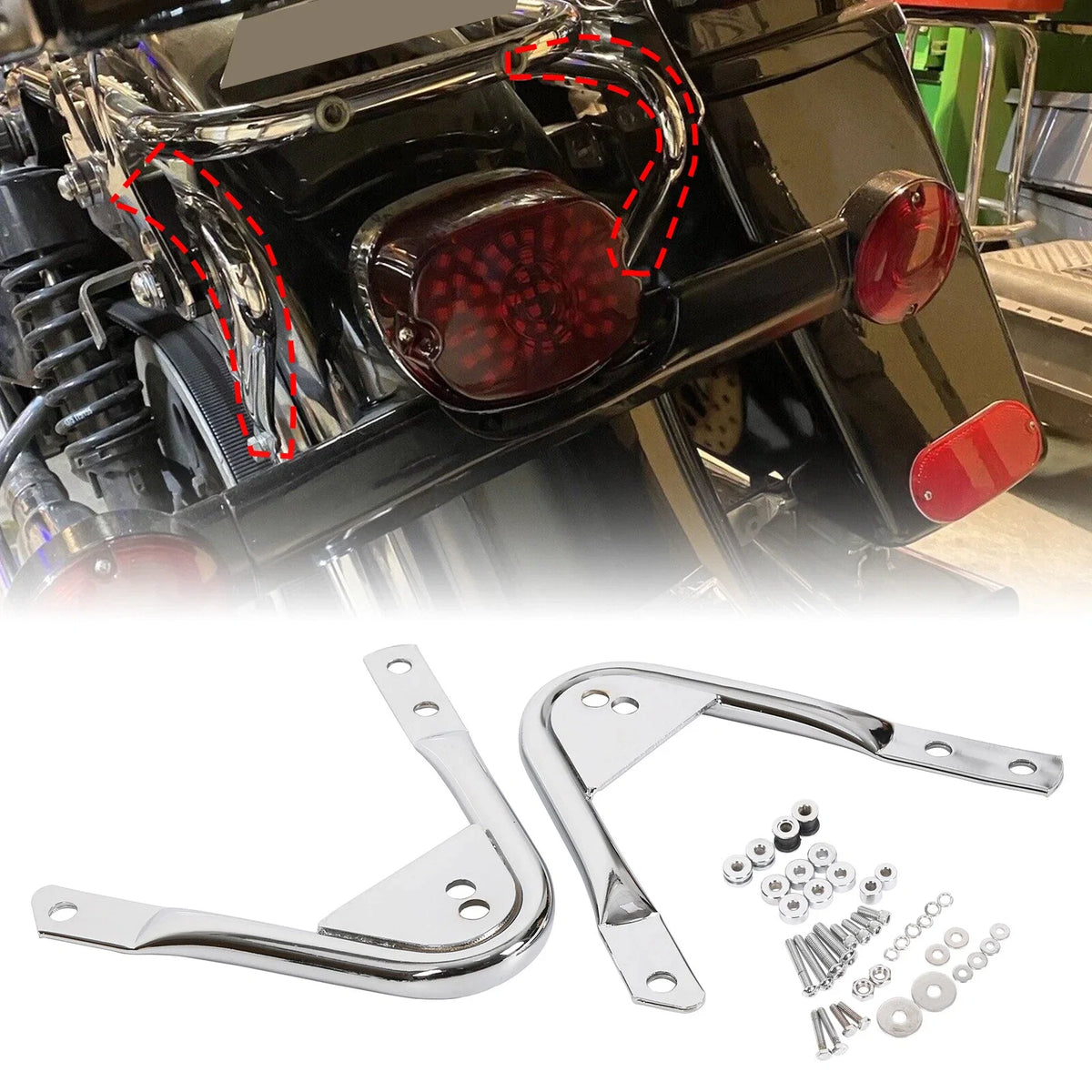 Detachable Two Up Luggage Rack Docking Hardware for Harley Touring (1997–2008)
