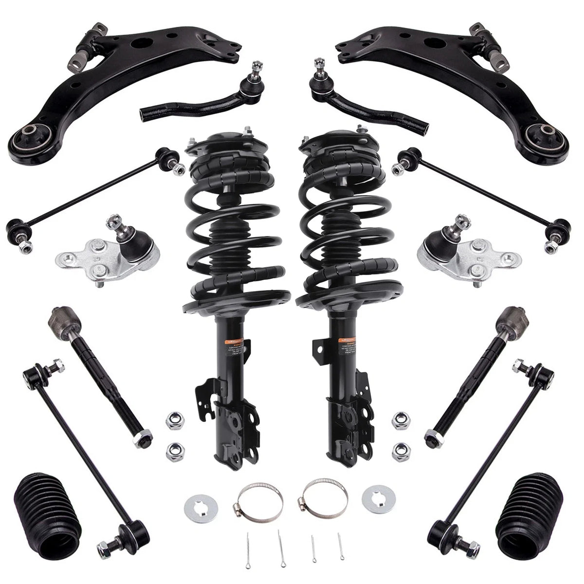 Front Struts + Control Arms + Sway Bar + Tie Rods for Toyota Camry (2007–2011)