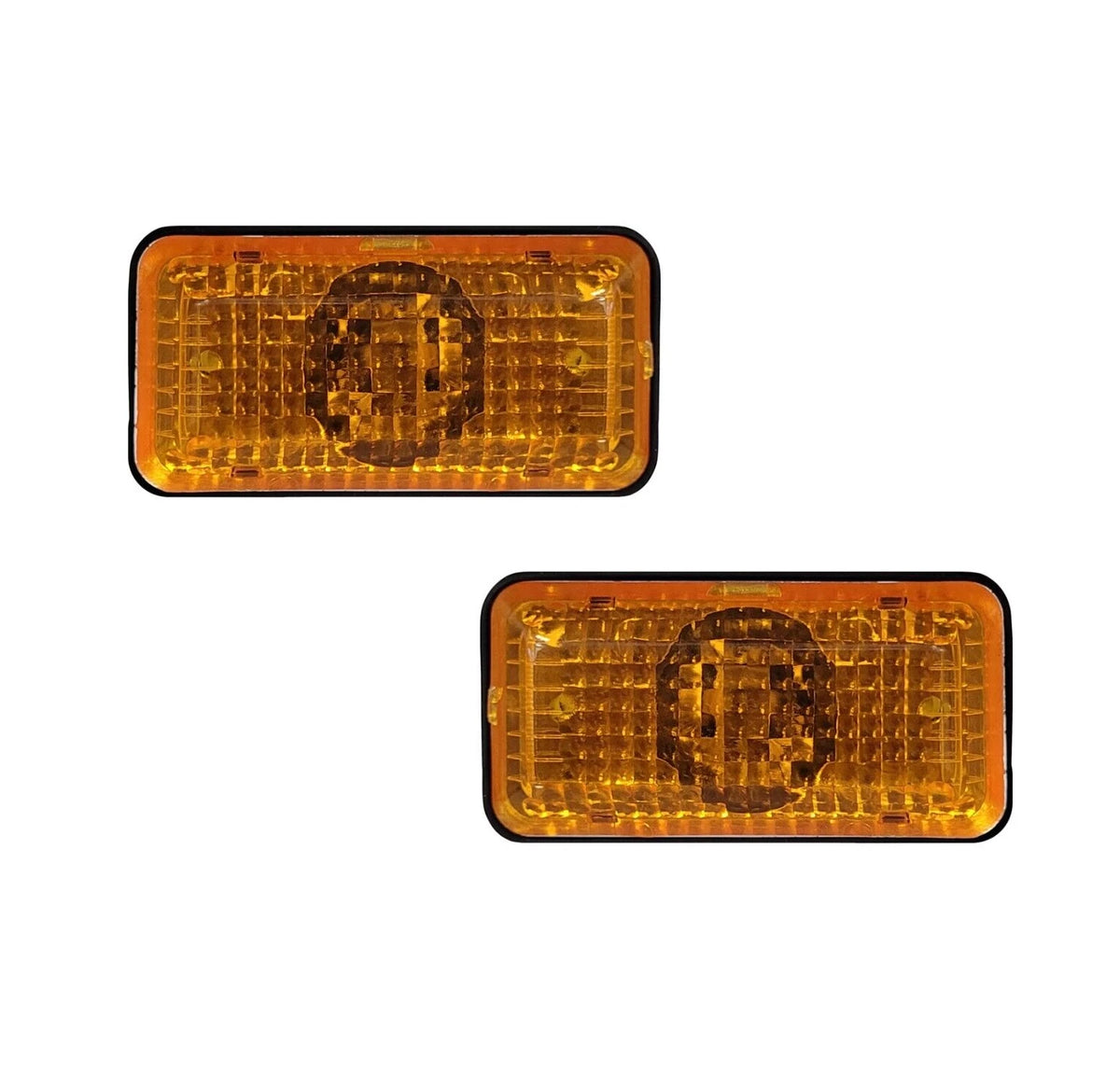 2Pcs Amber Rectangle Side Marker Lights for Trailer RV Truck (M15A)
