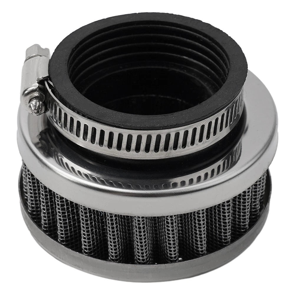 1.77 Round Chrome Top Pod Flange Mount 44mm Air Filter Replacement